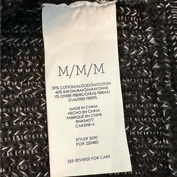 CABI Cloak Cardigan Long Duster Sweater Black Gray 3530 Medium NWOT - Picture 6 of 6